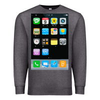 Charcoal Heather cell phone smartphone mobile app halloween costume Premium Sweatshirt - tuanDangUi