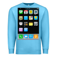 Ocean Blue cell phone smartphone mobile app halloween costume Premium Sweatshirt - tuanDangUi