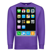 Purple cell phone smartphone mobile app halloween costume Premium Sweatshirt - tuanDangUi