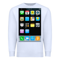 White cell phone smartphone mobile app halloween costume Premium Sweatshirt - tuanDangUi