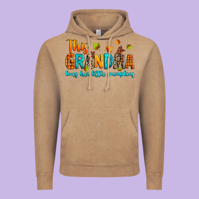Customized This Grandma Loves Her Little Pumpkins Vintage Hoodie Designed By Texasbilliewilder