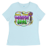 Baby Blue small town mardi gras Ladies Tee - LillyAllenDesigns
