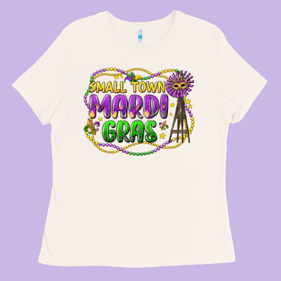 Small Town Mardi Gras Ladies Tee Designed By Lillyallendesigns