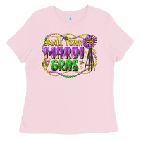 Bubblegum Pink small town mardi gras Ladies Tee - LillyAllenDesigns