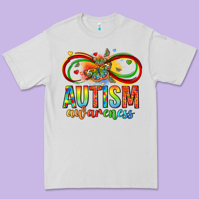 Autism Awareness Butterfly Infinity Symbol Premium Tee Designed By Lillyallendesigns