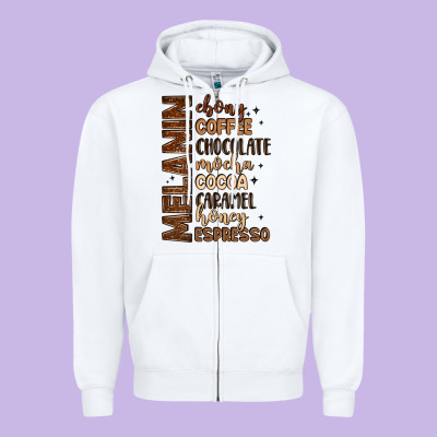 Melanin Shades Of Brown Zipper Hoodie Designed By Lillyallendesigns