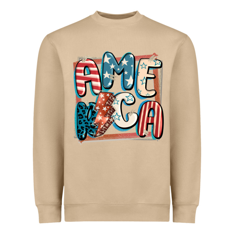 America With Lightning Bolt 4th Of July Heavyweight Sweatshirt by FaDigitalArtStudio | Teevron