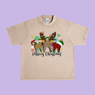 Merry Christmas Tooth Urban Heavy Tee Designed By Texasbilliewilder
