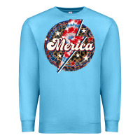 Ocean Blue Western Merica Patriotic Premium Sweatshirt - LillyAllenDesigns