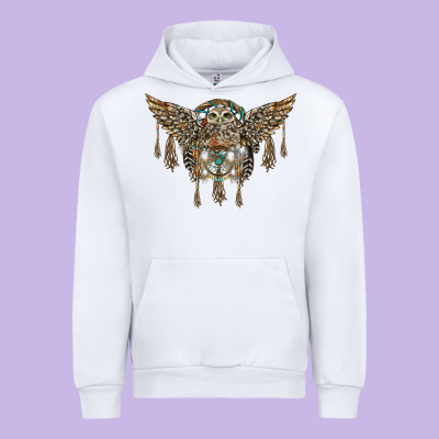 Native Dream Catcher With Owl Urban Hoodie Designed By Barkaloodesign