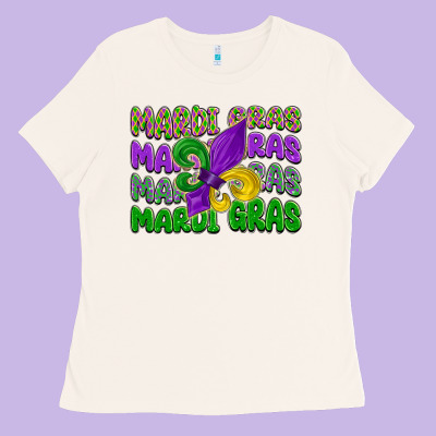 Mardi Gras With Fleur De Lis Ladies Tee Designed By Lillyallendesigns