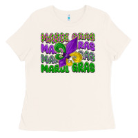 Bone mardi gras with fleur de lis Ladies Tee - LillyAllenDesigns