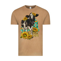 Vintage Camel Sunflowers Cow Vintage Tee - texasbilliewilder