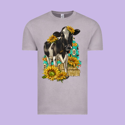 Sunflowers Cow Vintage Tee Designed By Texasbilliewilder