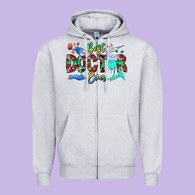 Best Doctor Ever Zipper Hoodie Designed By Cowhidedigitalart
