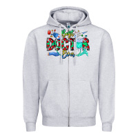 Heather Grey Best Doctor Ever Zipper Hoodie - CowhideDigitalArt