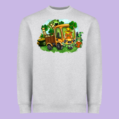 Truck Saint Patricks Day Heavyweight Sweatshirt Designed By Fadigitalartstudio