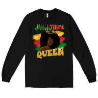 Black juneteenth queen black woman afro queen Long Sleeve Tee - CowGirlArtShop