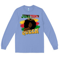 Colony Blue juneteenth queen black woman afro queen Long Sleeve Tee - CowGirlArtShop