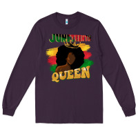 Plum juneteenth queen black woman afro queen Long Sleeve Tee - CowGirlArtShop