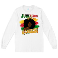 White juneteenth queen black woman afro queen Long Sleeve Tee - CowGirlArtShop