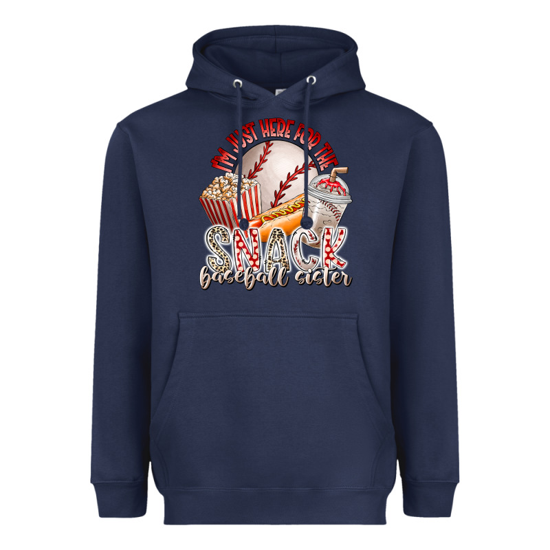 I Am Just Here For The Snack Baseball Sister Heavyweight Hoodie by RacoonDesign | Teevron