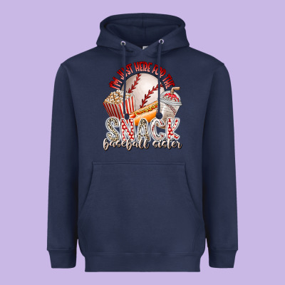 I Am Just Here For The Snack Baseball Sister Heavyweight Hoodie Designed By Racoondesign
