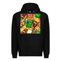 Black american football go with thunder and leopard  seamless pattern Premium Hoodie - BundleAndBundleShop