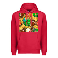 Cardinal american football go with thunder and leopard  seamless pattern Premium Hoodie - BundleAndBundleShop