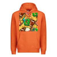 Carrot american football go with thunder and leopard  seamless pattern Premium Hoodie - BundleAndBundleShop