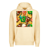 Pina Colada american football go with thunder and leopard  seamless pattern Premium Hoodie - BundleAndBundleShop