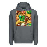 Rock american football go with thunder and leopard  seamless pattern Premium Hoodie - BundleAndBundleShop
