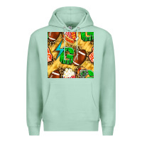 Seafoam american football go with thunder and leopard  seamless pattern Premium Hoodie - BundleAndBundleShop