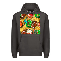 Smoke american football go with thunder and leopard  seamless pattern Premium Hoodie - BundleAndBundleShop