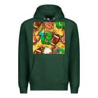 Sports Green american football go with thunder and leopard  seamless pattern Premium Hoodie - BundleAndBundleShop