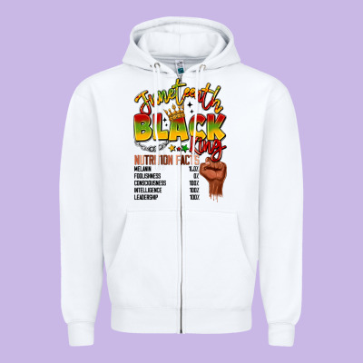Juneteenth Black King Zipper Hoodie Designed By Lillyallendesigns