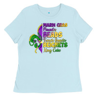 Baby Blue mardi gras parades beads french quarter beignets k Ladies Tee - LillyAllenDesigns