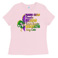 Bubblegum Pink mardi gras parades beads french quarter beignets k Ladies Tee - LillyAllenDesigns