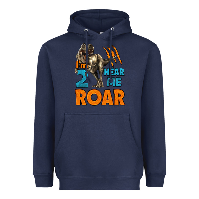 I'm Two Hear Me Roar Dinosaur Birthday Heavyweight Hoodie by LillyAllenDesigns | Teevron