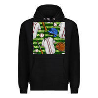 Black baseball uniform and field seamless pattern Premium Hoodie - BundleAndBundleShop