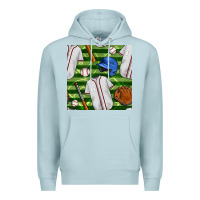 Blue Mist baseball uniform and field seamless pattern Premium Hoodie - BundleAndBundleShop