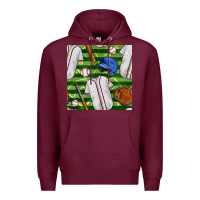 Burgundy baseball uniform and field seamless pattern Premium Hoodie - BundleAndBundleShop