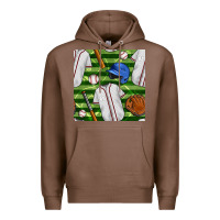 Chestnut baseball uniform and field seamless pattern Premium Hoodie - BundleAndBundleShop