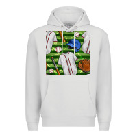 Dove Grey baseball uniform and field seamless pattern Premium Hoodie - BundleAndBundleShop