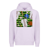 Lilac baseball uniform and field seamless pattern Premium Hoodie - BundleAndBundleShop
