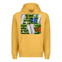 Mustard baseball uniform and field seamless pattern Premium Hoodie - BundleAndBundleShop