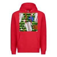 Red baseball uniform and field seamless pattern Premium Hoodie - BundleAndBundleShop