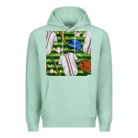 Seafoam baseball uniform and field seamless pattern Premium Hoodie - BundleAndBundleShop