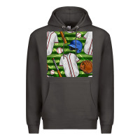 Smoke baseball uniform and field seamless pattern Premium Hoodie - BundleAndBundleShop