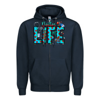 Navy Doctor Life Zipper Hoodie - CowhideDigitalArt